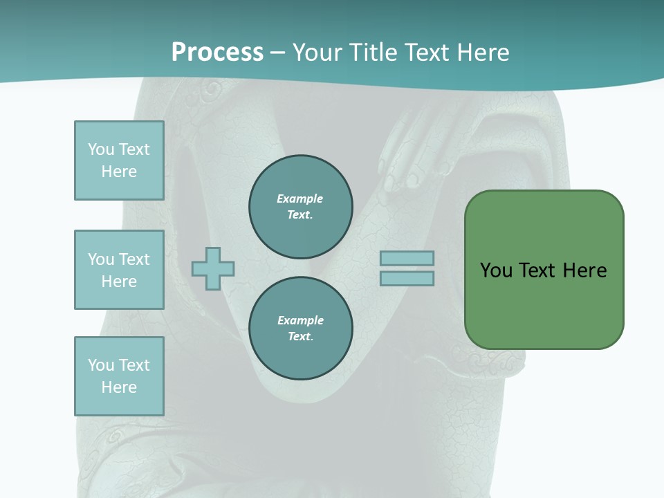 Buddha Relaxing Isolated On White - Plaster Cast Statuette PowerPoint Template
