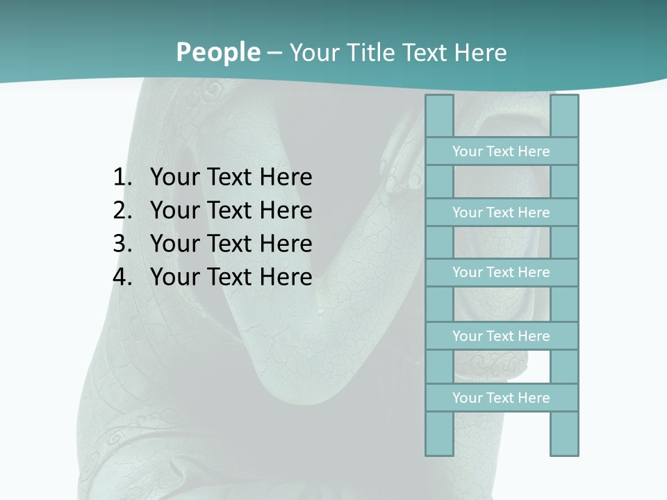 Buddha Relaxing Isolated On White - Plaster Cast Statuette PowerPoint Template