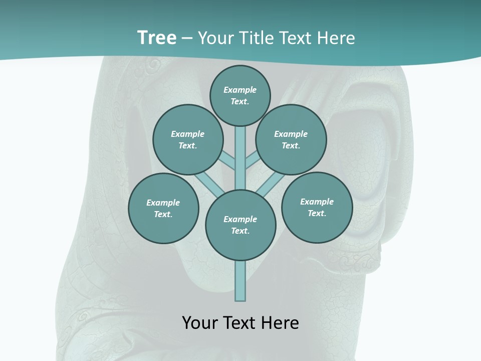 Buddha Relaxing Isolated On White - Plaster Cast Statuette PowerPoint Template