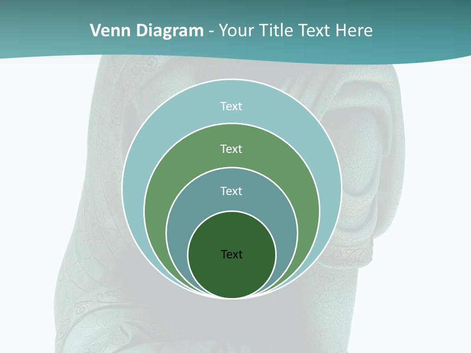 Buddha Relaxing Isolated On White - Plaster Cast Statuette PowerPoint Template