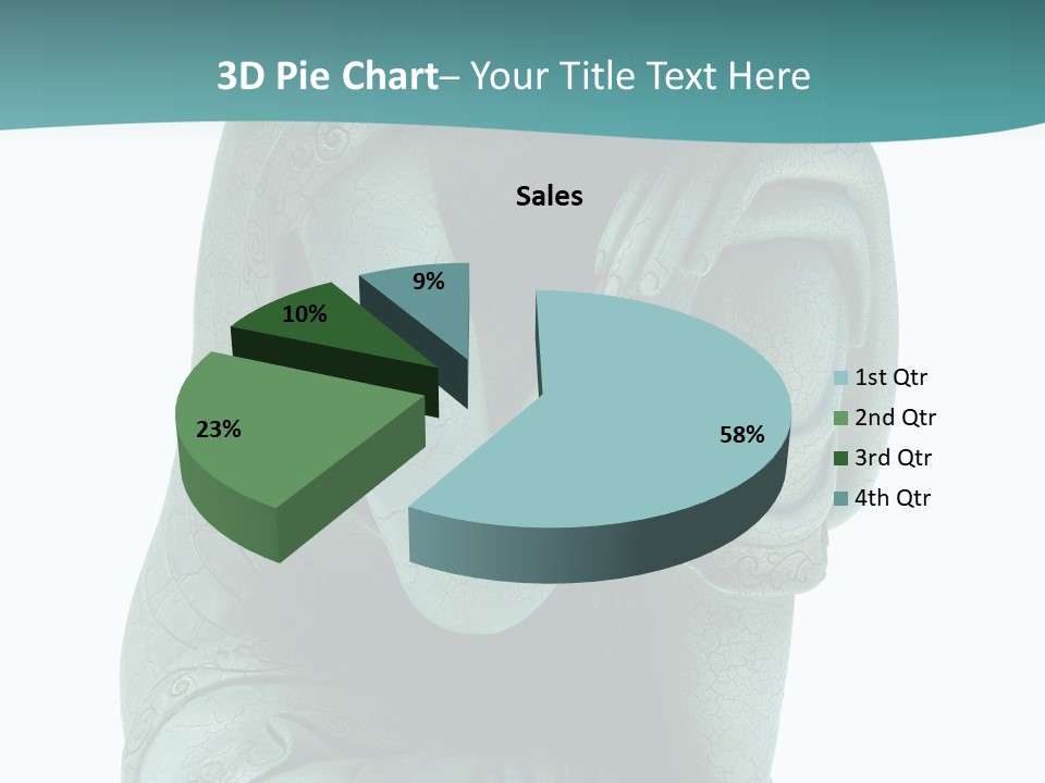 Buddha Relaxing Isolated On White - Plaster Cast Statuette PowerPoint Template