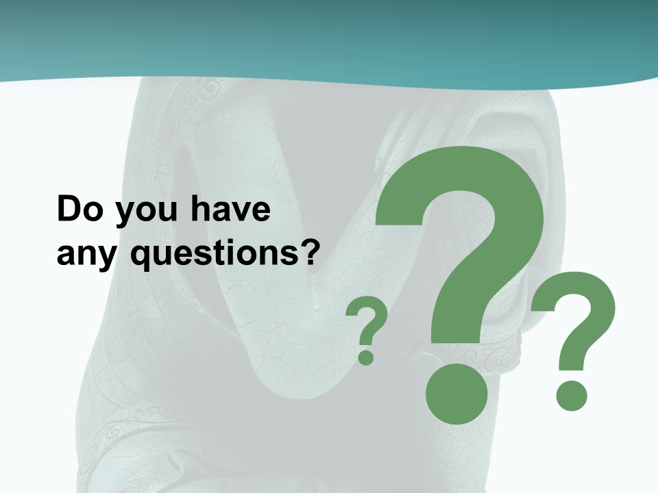 Buddha Relaxing Isolated On White - Plaster Cast Statuette PowerPoint Template