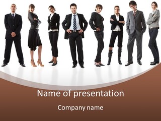 Young Attractive Business People - The Elite Business Team PowerPoint Template