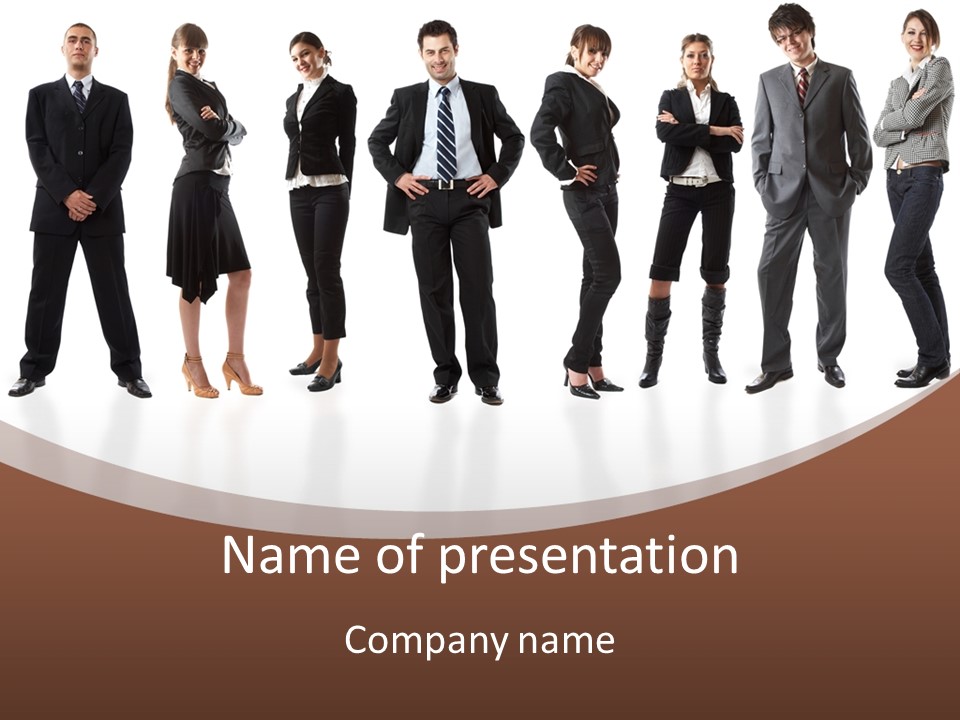 Young Attractive Business People - The Elite Business Team PowerPoint Template