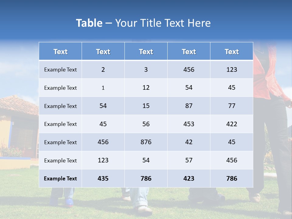 A Family Holding Hands In Front Of A House PowerPoint Template