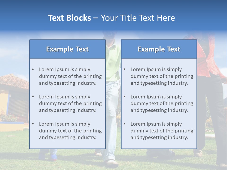 A Family Holding Hands In Front Of A House PowerPoint Template