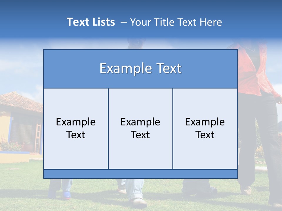 A Family Holding Hands In Front Of A House PowerPoint Template