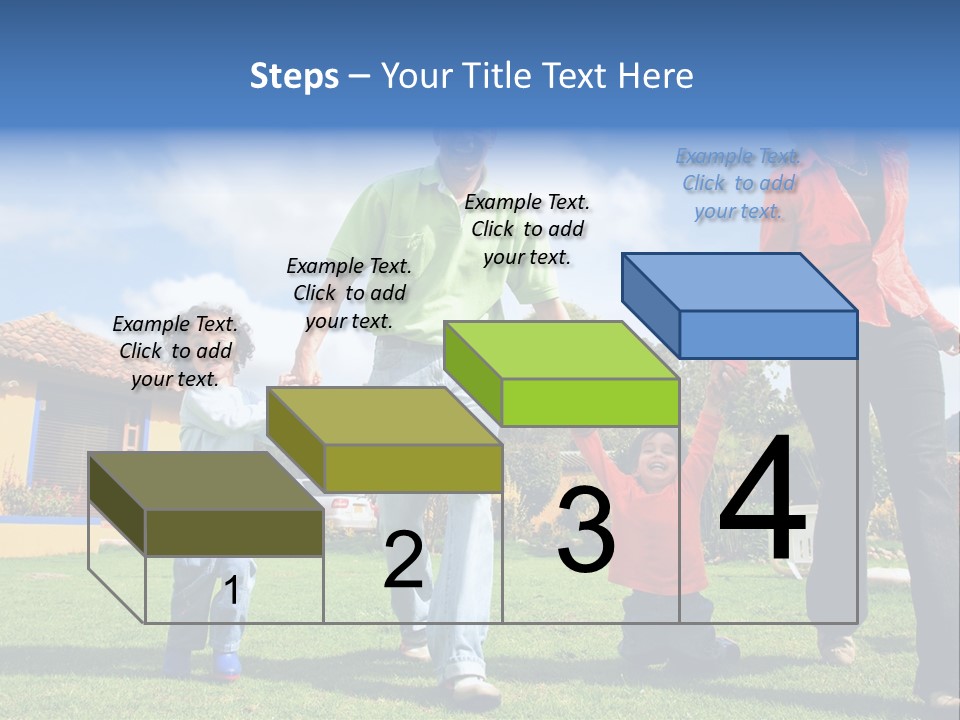 A Family Holding Hands In Front Of A House PowerPoint Template