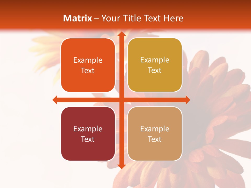 Two Orange And Yellow Flowers Are In A Vase PowerPoint Template