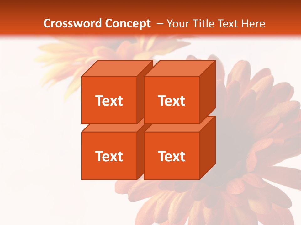 Two Orange And Yellow Flowers Are In A Vase PowerPoint Template
