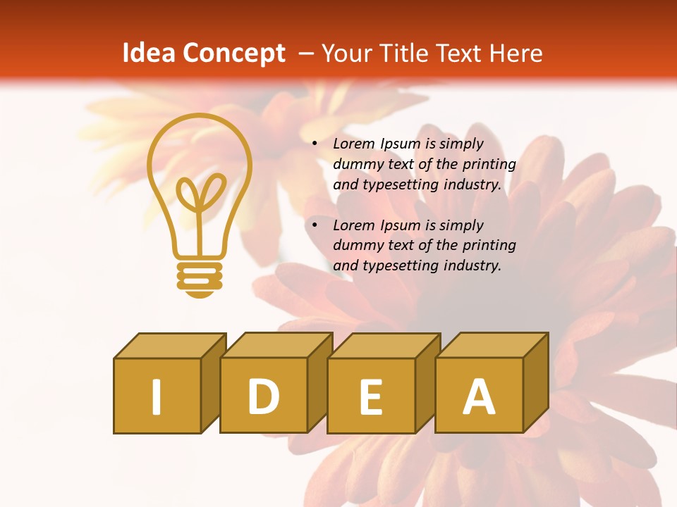 Two Orange And Yellow Flowers Are In A Vase PowerPoint Template