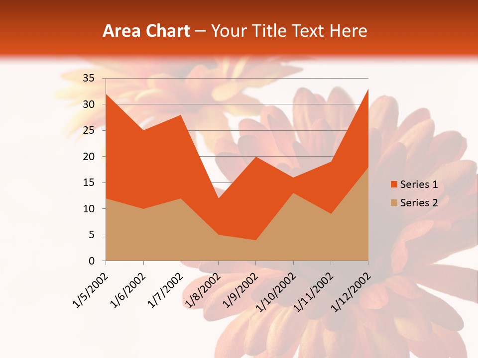 Two Orange And Yellow Flowers Are In A Vase PowerPoint Template