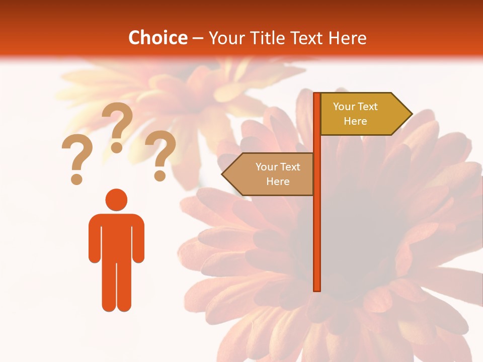 Two Orange And Yellow Flowers Are In A Vase PowerPoint Template