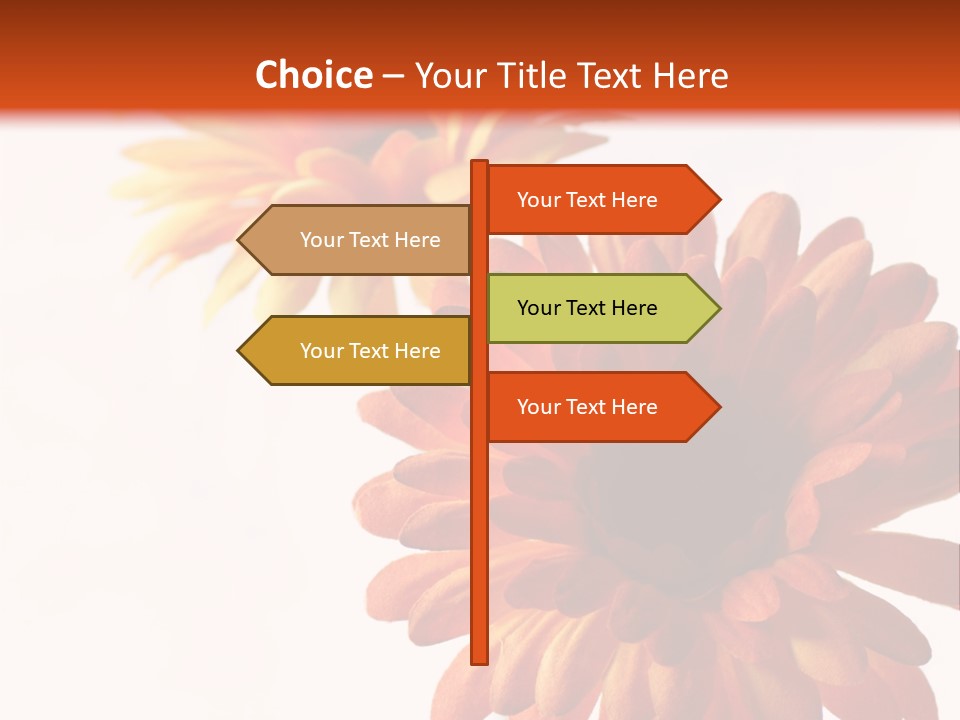 Two Orange And Yellow Flowers Are In A Vase PowerPoint Template