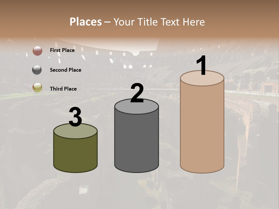 Inside Of Famous Colosseum Or Coliseum In Rome (Flavian Amphitheatre), Italy PowerPoint Template