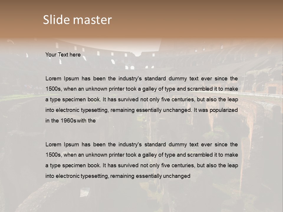 Inside Of Famous Colosseum Or Coliseum In Rome (Flavian Amphitheatre), Italy PowerPoint Template