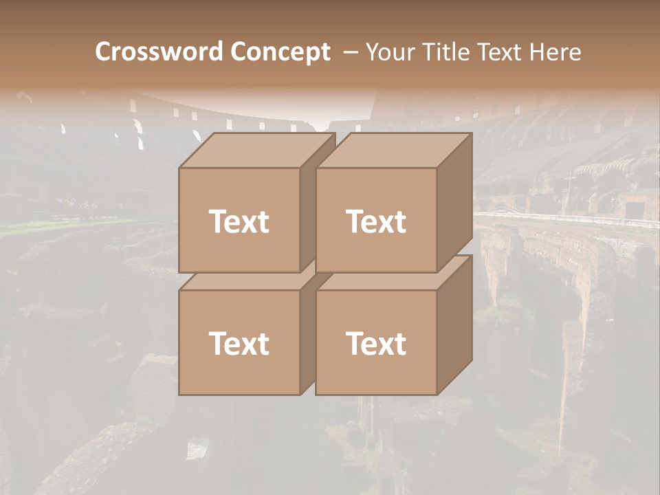 Inside Of Famous Colosseum Or Coliseum In Rome (Flavian Amphitheatre), Italy PowerPoint Template
