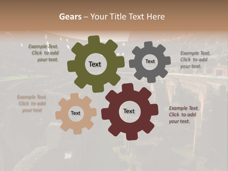 Inside Of Famous Colosseum Or Coliseum In Rome (Flavian Amphitheatre), Italy PowerPoint Template