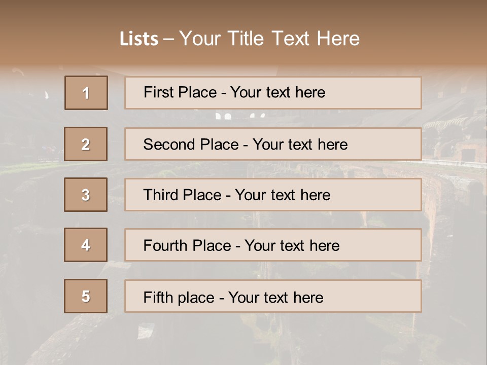 Inside Of Famous Colosseum Or Coliseum In Rome (Flavian Amphitheatre), Italy PowerPoint Template