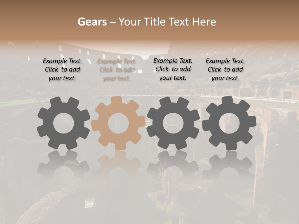 Inside Of Famous Colosseum Or Coliseum In Rome (Flavian Amphitheatre), Italy PowerPoint Template