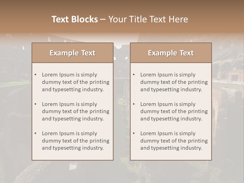 Inside Of Famous Colosseum Or Coliseum In Rome (Flavian Amphitheatre), Italy PowerPoint Template