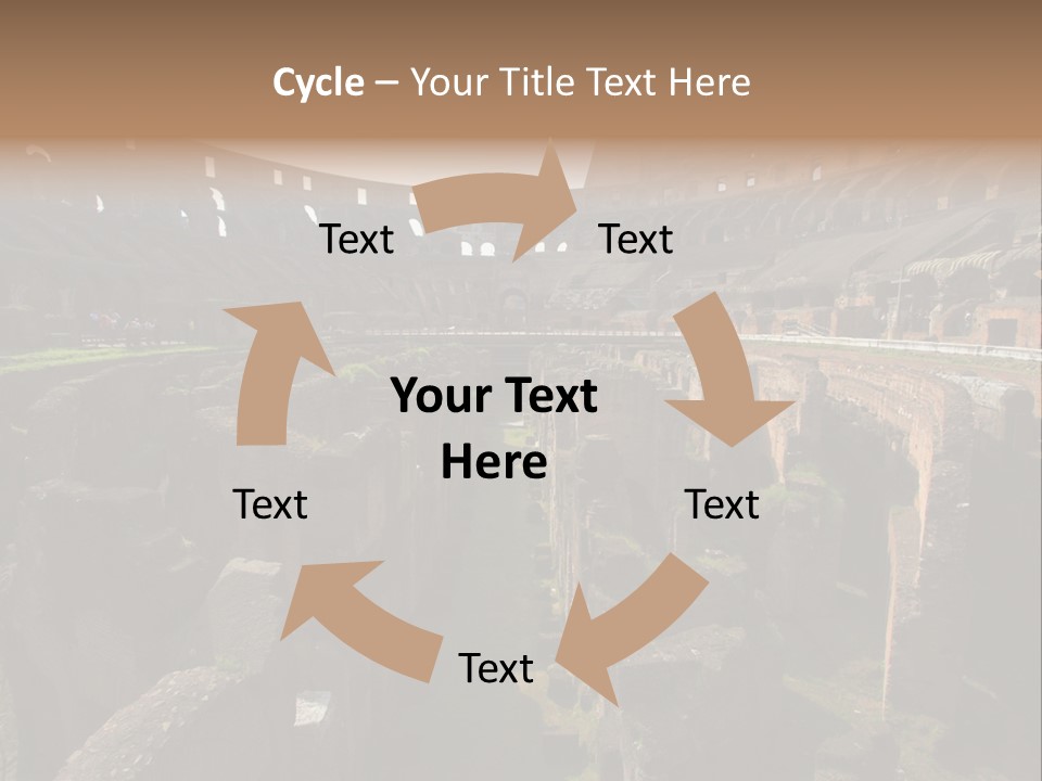 Inside Of Famous Colosseum Or Coliseum In Rome (Flavian Amphitheatre), Italy PowerPoint Template