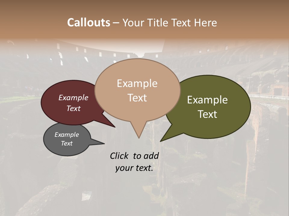 Inside Of Famous Colosseum Or Coliseum In Rome (Flavian Amphitheatre), Italy PowerPoint Template