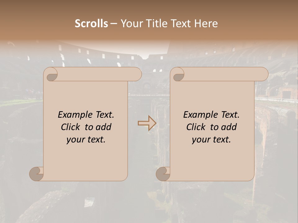 Inside Of Famous Colosseum Or Coliseum In Rome (Flavian Amphitheatre), Italy PowerPoint Template
