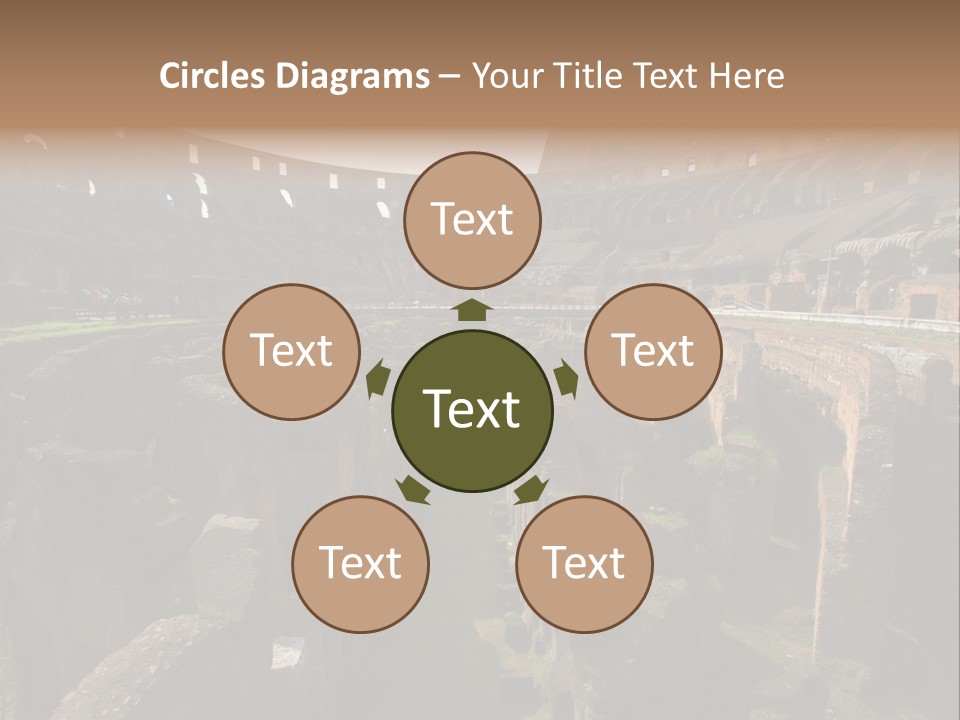 Inside Of Famous Colosseum Or Coliseum In Rome (Flavian Amphitheatre), Italy PowerPoint Template