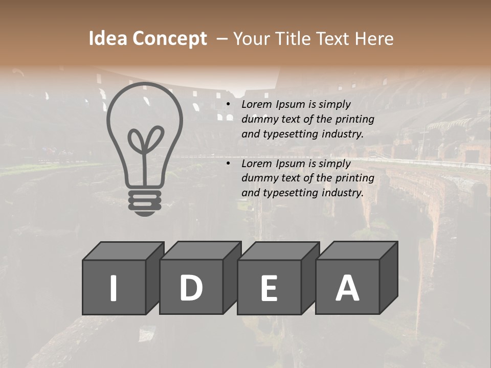 Inside Of Famous Colosseum Or Coliseum In Rome (Flavian Amphitheatre), Italy PowerPoint Template