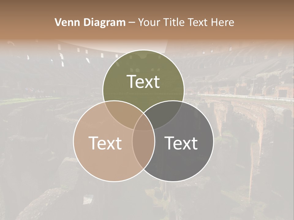 Inside Of Famous Colosseum Or Coliseum In Rome (Flavian Amphitheatre), Italy PowerPoint Template