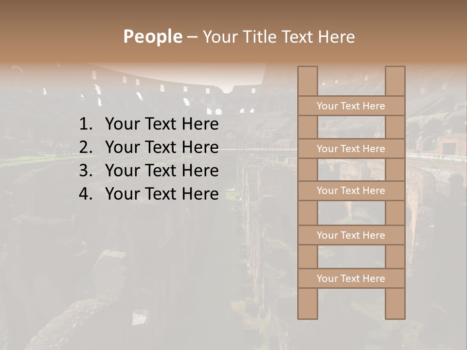 Inside Of Famous Colosseum Or Coliseum In Rome (Flavian Amphitheatre), Italy PowerPoint Template