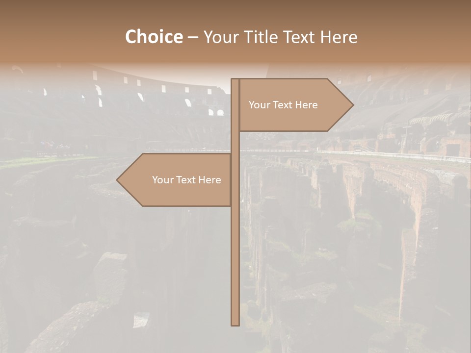 Inside Of Famous Colosseum Or Coliseum In Rome (Flavian Amphitheatre), Italy PowerPoint Template