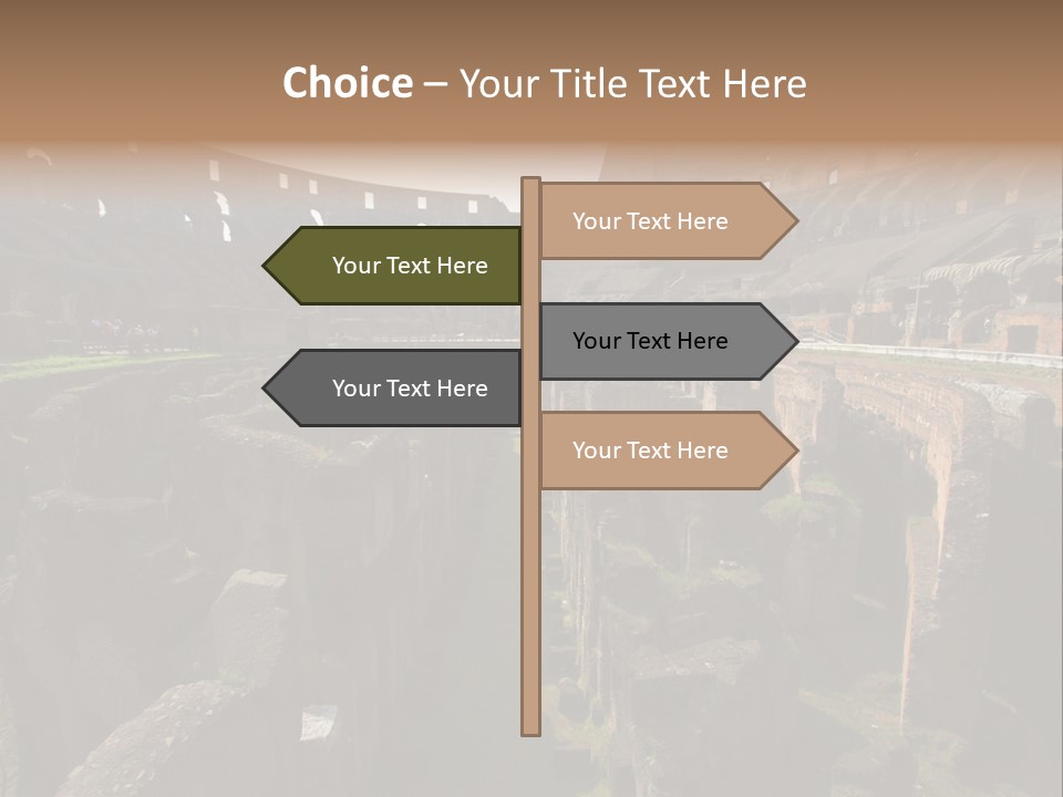 Inside Of Famous Colosseum Or Coliseum In Rome (Flavian Amphitheatre), Italy PowerPoint Template