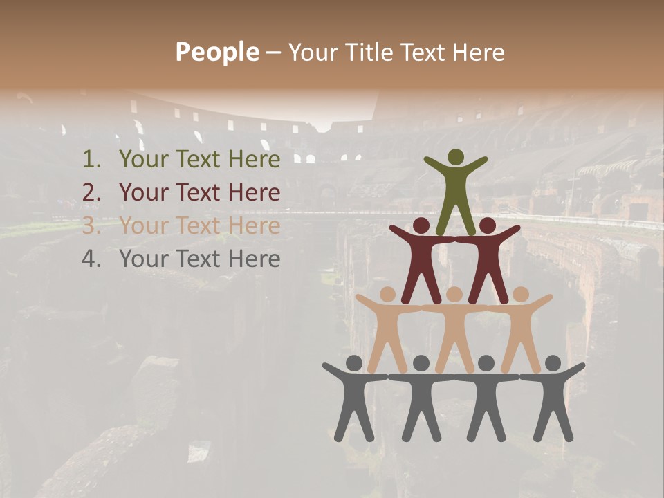 Inside Of Famous Colosseum Or Coliseum In Rome (Flavian Amphitheatre), Italy PowerPoint Template