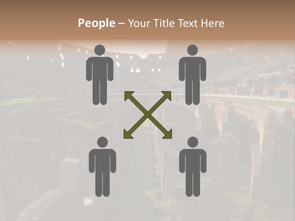 Inside Of Famous Colosseum Or Coliseum In Rome (Flavian Amphitheatre), Italy PowerPoint Template