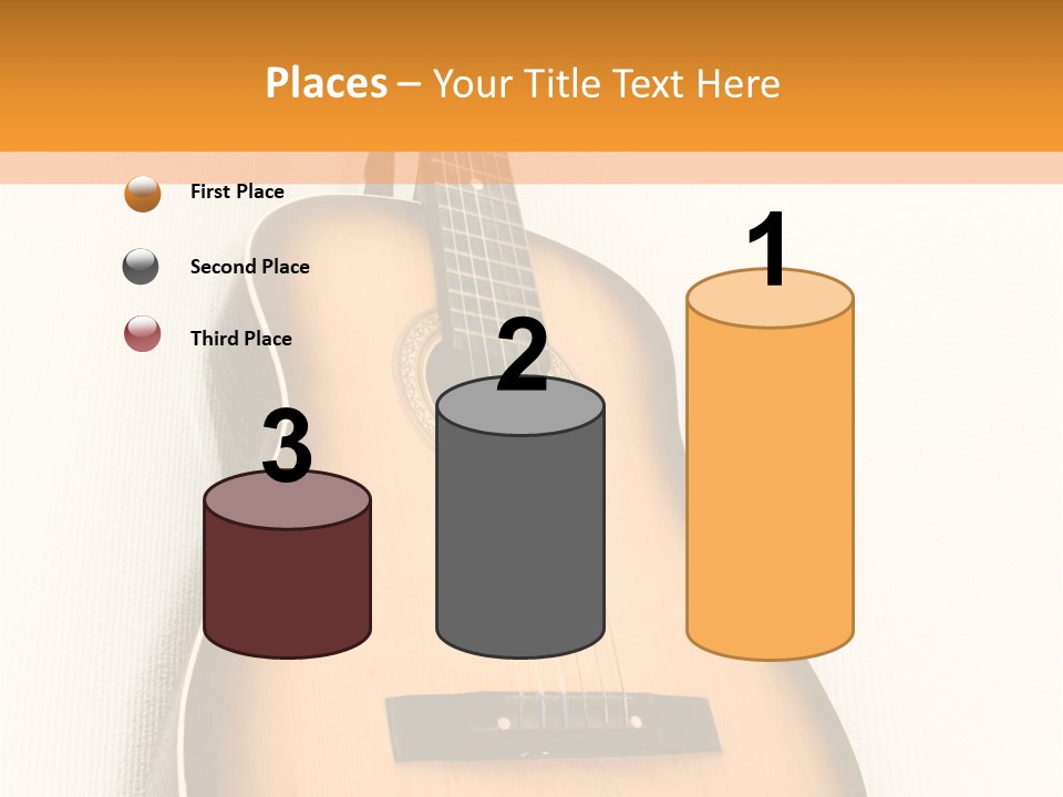 Guitar In A Corner Of Room. Bottom View. Wide Angle. PowerPoint Template