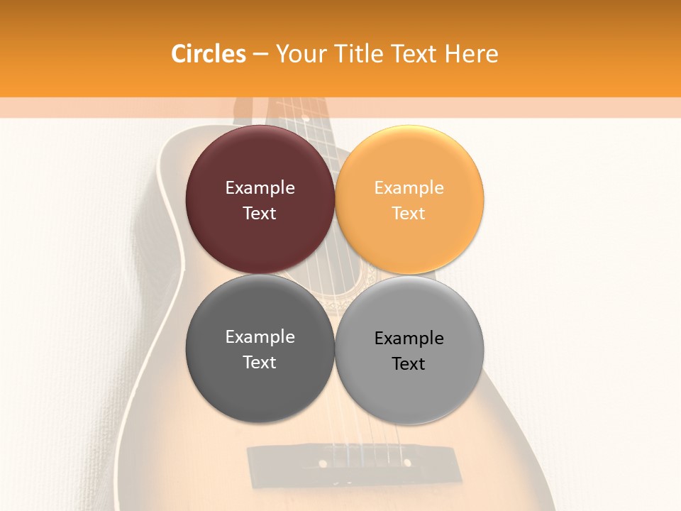 Guitar In A Corner Of Room. Bottom View. Wide Angle. PowerPoint Template