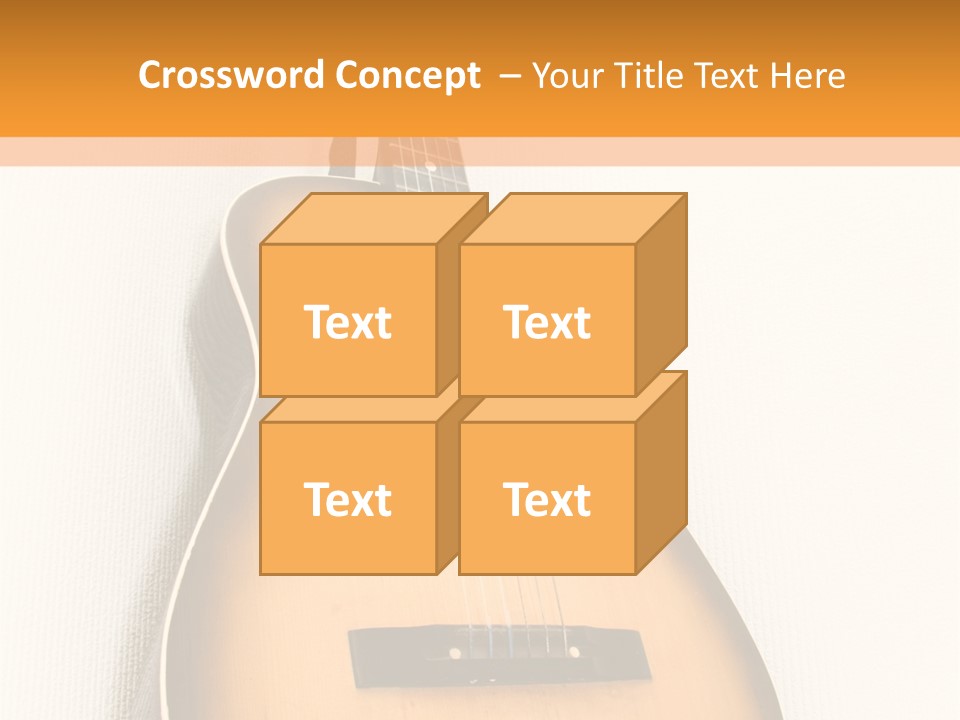 Guitar In A Corner Of Room. Bottom View. Wide Angle. PowerPoint Template