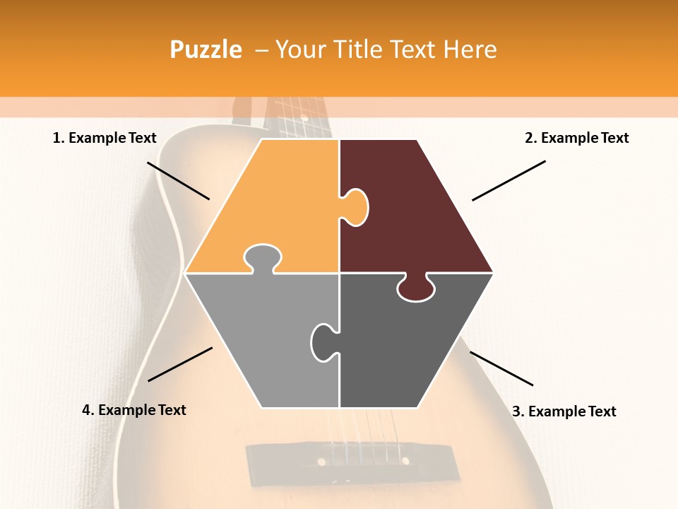 Guitar In A Corner Of Room. Bottom View. Wide Angle. PowerPoint Template