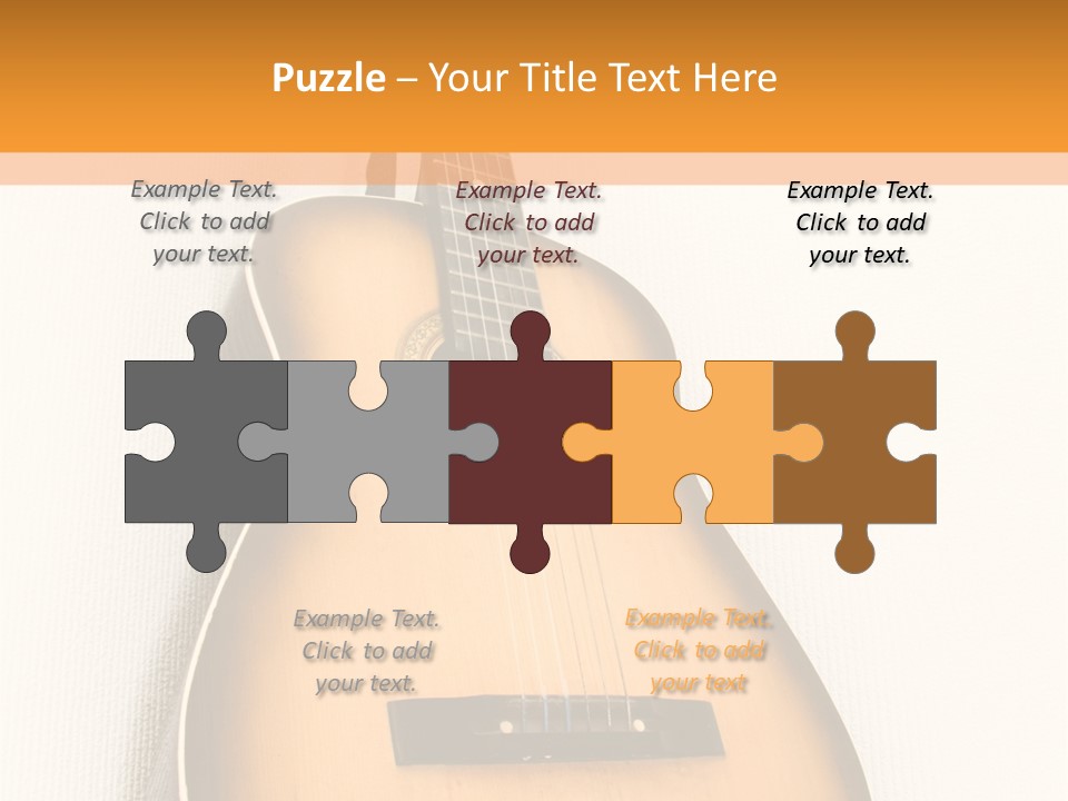 Guitar In A Corner Of Room. Bottom View. Wide Angle. PowerPoint Template