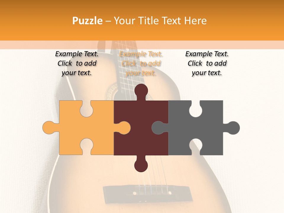 Guitar In A Corner Of Room. Bottom View. Wide Angle. PowerPoint Template