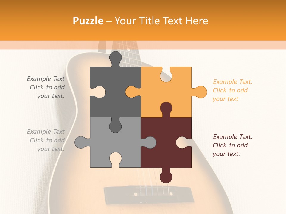 Guitar In A Corner Of Room. Bottom View. Wide Angle. PowerPoint Template
