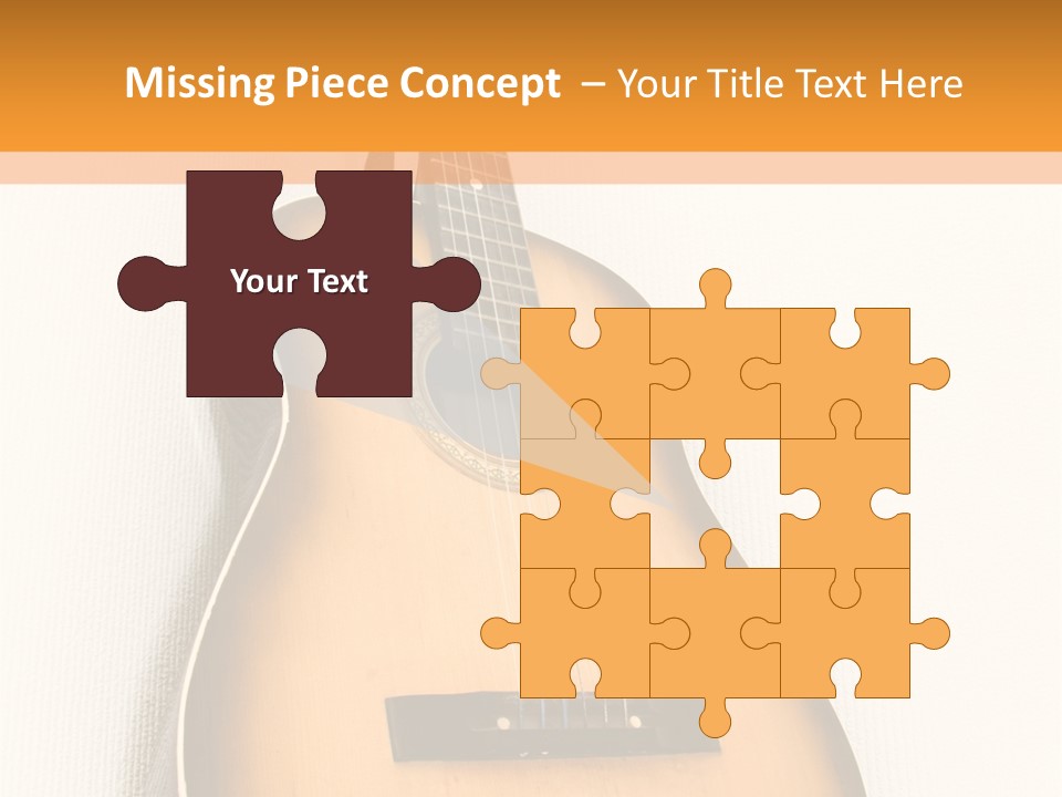 Guitar In A Corner Of Room. Bottom View. Wide Angle. PowerPoint Template