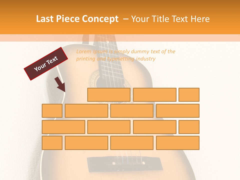 Guitar In A Corner Of Room. Bottom View. Wide Angle. PowerPoint Template