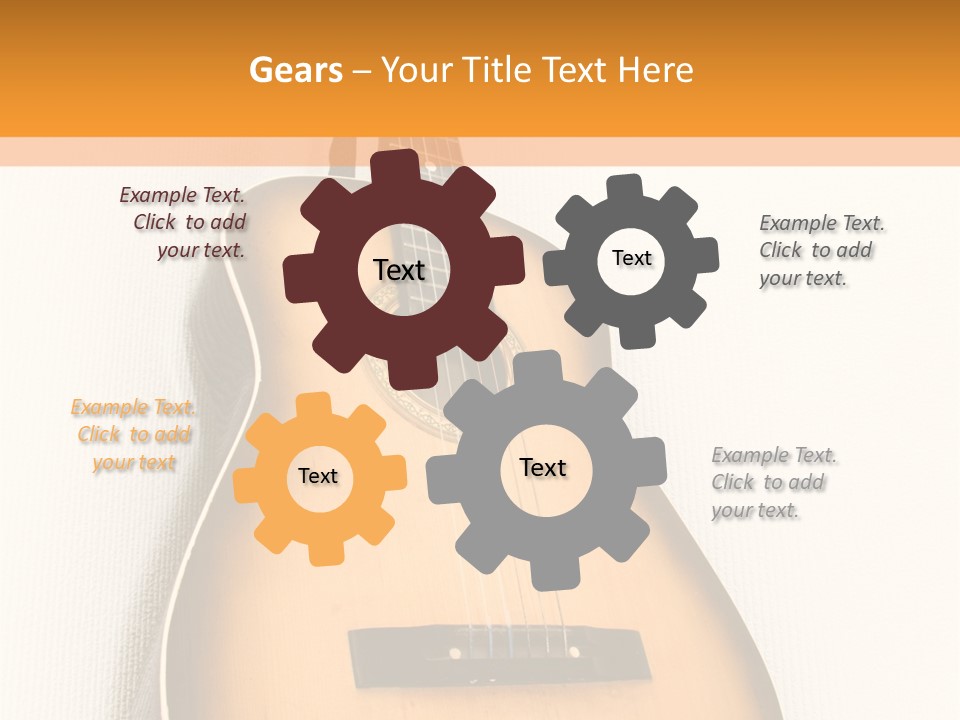 Guitar In A Corner Of Room. Bottom View. Wide Angle. PowerPoint Template