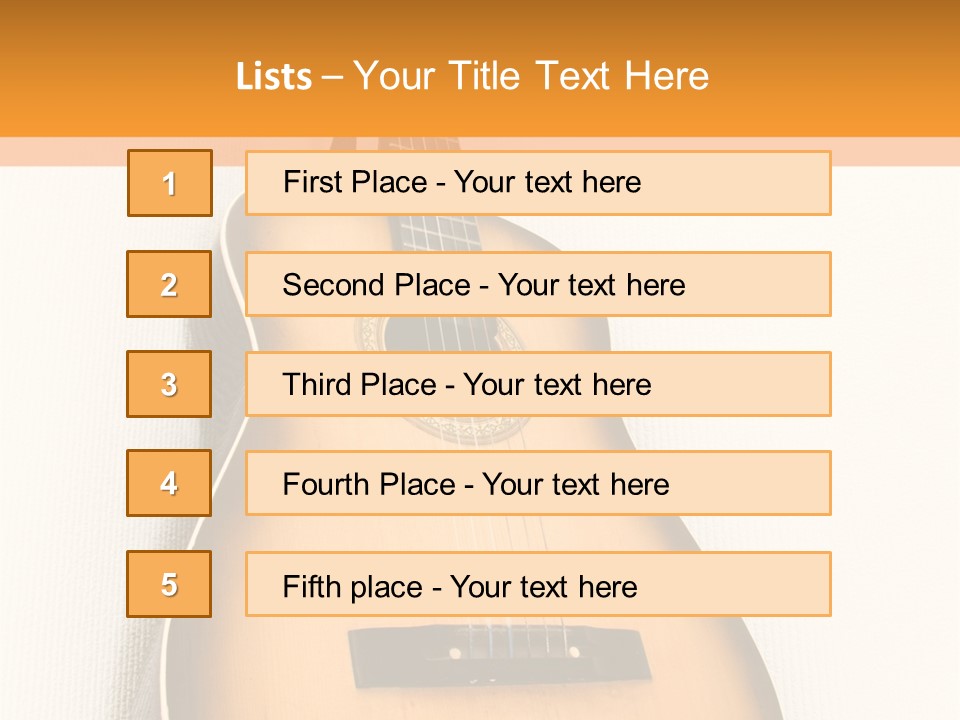 Guitar In A Corner Of Room. Bottom View. Wide Angle. PowerPoint Template