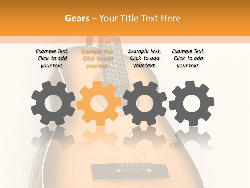 Guitar In A Corner Of Room. Bottom View. Wide Angle. PowerPoint Template