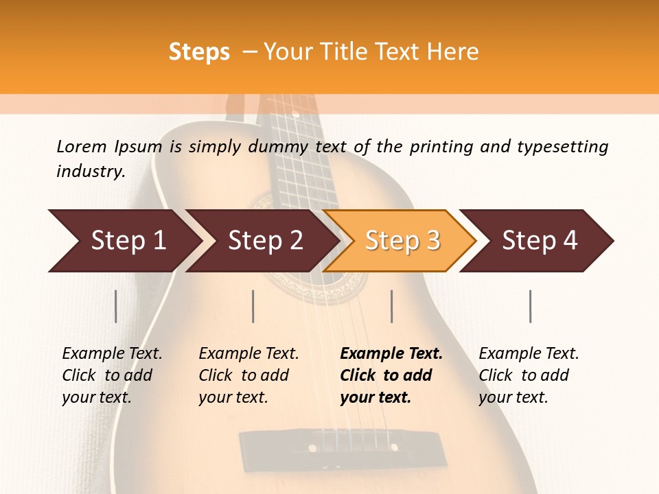 Guitar In A Corner Of Room. Bottom View. Wide Angle. PowerPoint Template