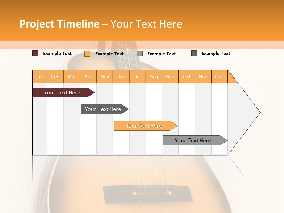 Guitar In A Corner Of Room. Bottom View. Wide Angle. PowerPoint Template